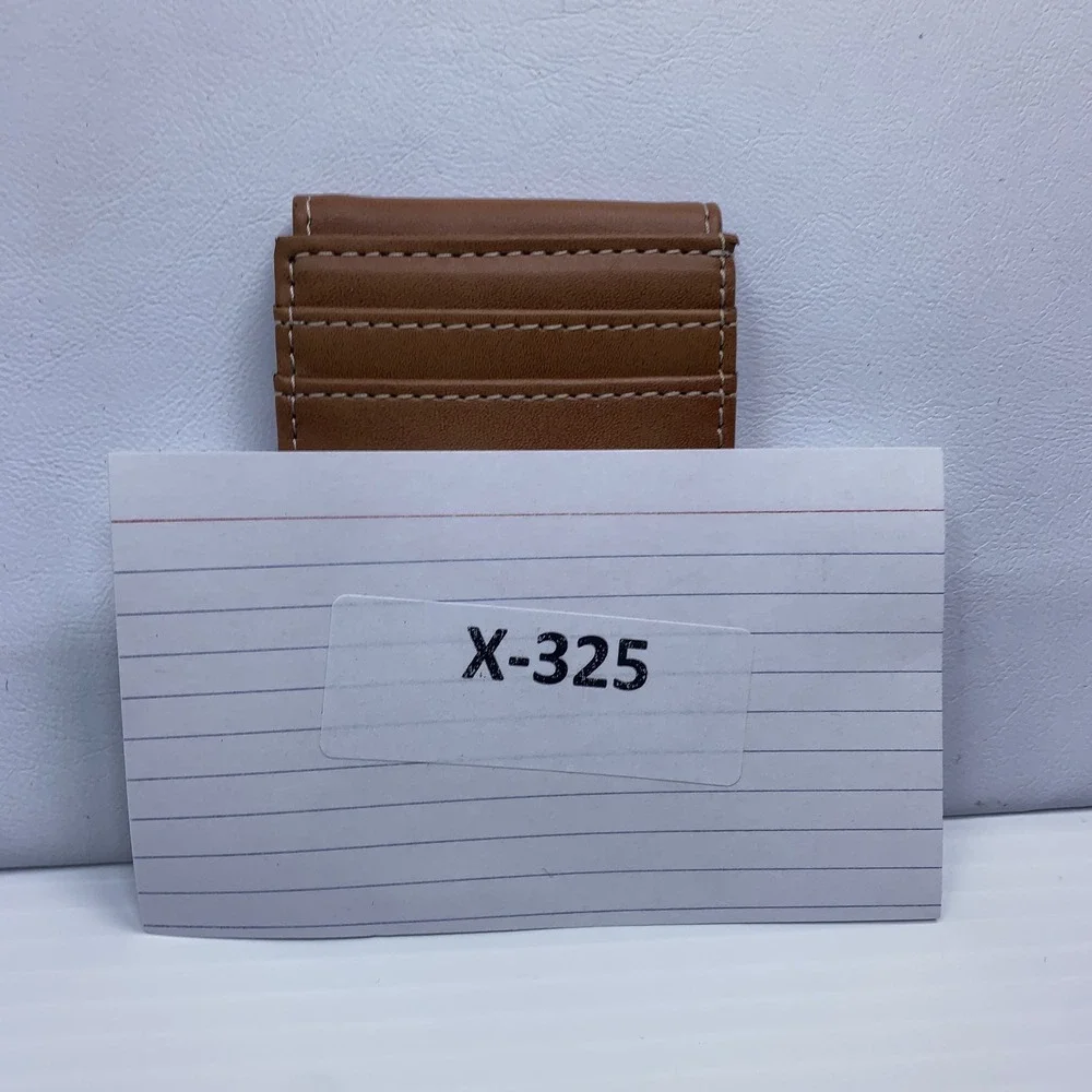 NFL Mens OS Brown Carolina Panthers Logo Slim Card Holder Wallet New